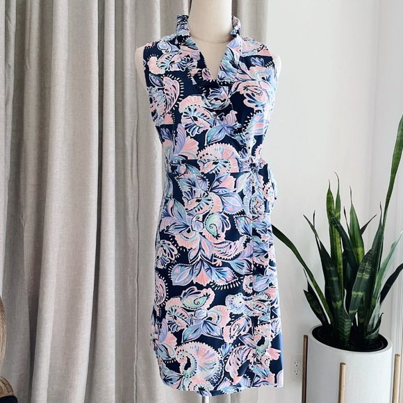 LILLY PULIZTER Romee Wrap Dress Holy Flockamolie Small - Picture 3 of 16